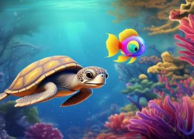 儿童故事鱼龟；乌龟和鱼儿的故事