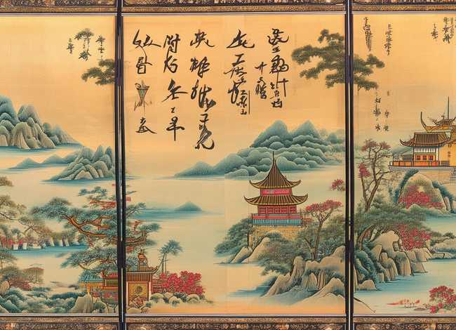 屏风美术作品、屏风美术作品图片