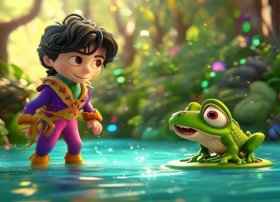 青蛙王子儿童故事漫画；儿童动画故事青蛙王子