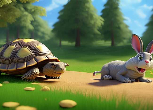 幼儿故事龟兔赛跑简短（幼儿故事龟兔赛跑简短50字）