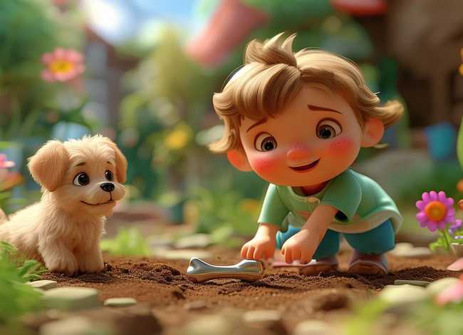 儿童故事小狗种骨头,小狗种骨头的幼儿故事 儿童故事小狗种骨头,小狗种骨头的幼儿故事