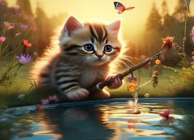 小猫钓鱼完整故事；小猫钓鱼完整故事图片 绘本