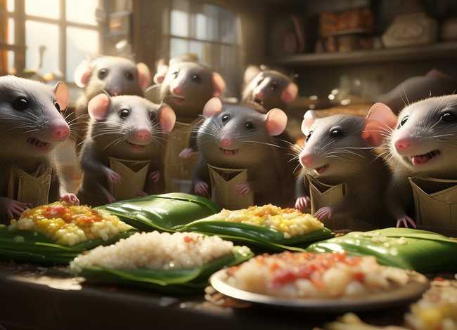 儿童故事七只鼹鼠包饺子 - 七只鼹鼠包粽子绘本