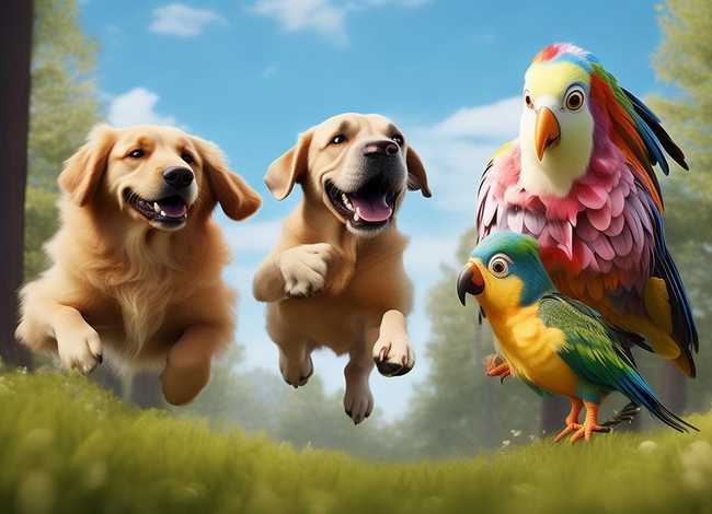 儿童故事狗爸爸和鸟儿子，狗蛋和爸爸和狗子