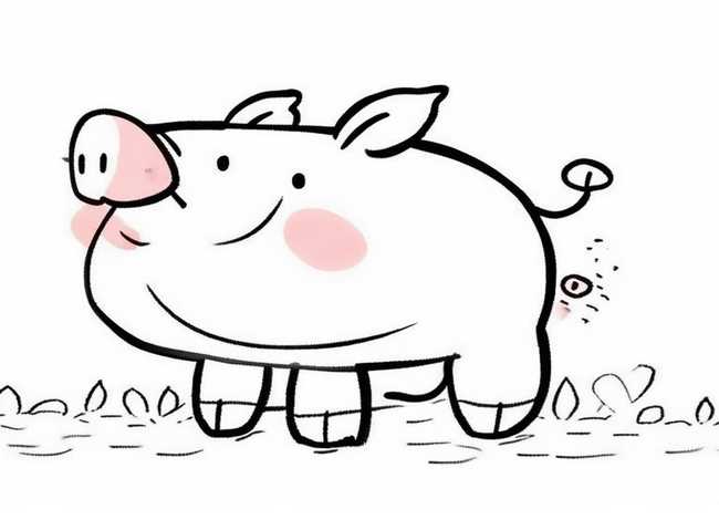小猪佩奇儿童简笔画，小猪佩奇儿童简笔画无颜色
