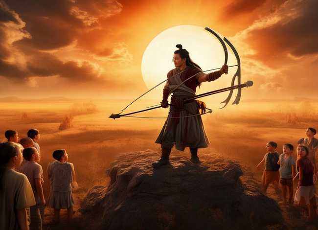 后羿射日儿童故事演讲ppt；后羿射日的故事演讲三分钟