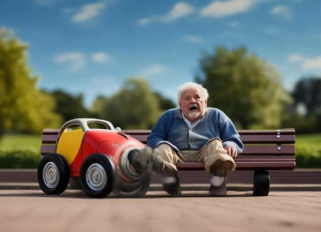 一个儿童故事小女孩的玩具有小人，一个小女孩的玩具车刮倒一位老人题目