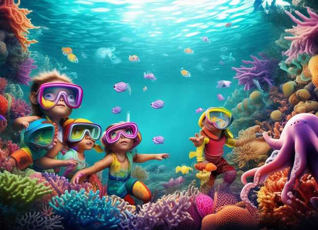 儿童海底世界绘画故事、幼儿海底世界画