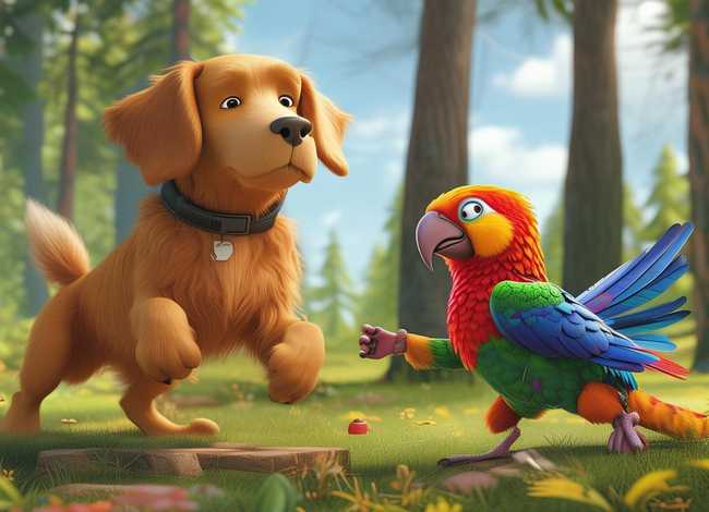 儿童故事狗爸爸和鸟儿子，狗蛋和爸爸和狗子