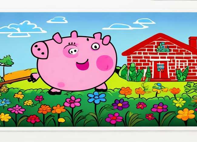 小猪佩奇儿童涂色画打印 - 小猪佩奇涂色画打印大图