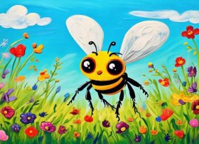 小蜜蜂儿童绘画获奖作品，小蜜蜂的绘画作品