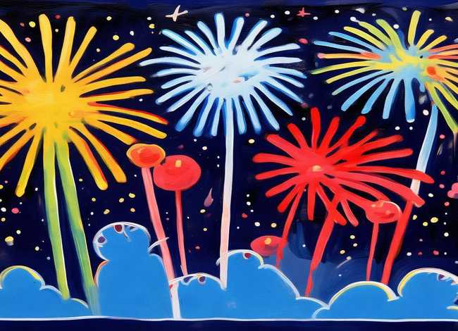 烟花儿童画、烟花儿童画简笔画 烟花儿童画、烟花儿童画简笔画