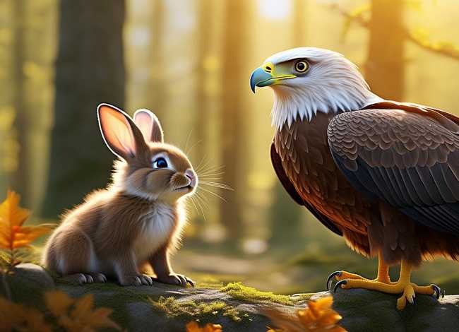 儿童故事原创老鹰和兔子 - 兔子和老鹰的故事