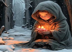 卖火柴的小女孩儿童故事简笔画 卖火柴的小女孩简笔画 儿童画