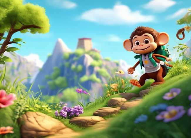 儿童故事小猴子下山；小猴子下山的幼儿故事视频
