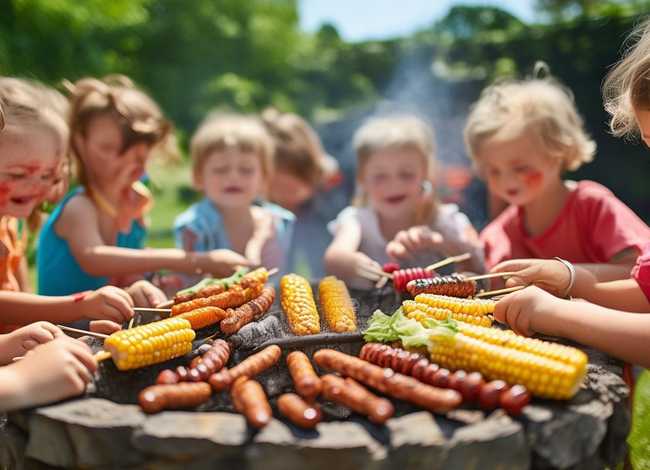 烧烤儿童画；儿童烧烤图画学画