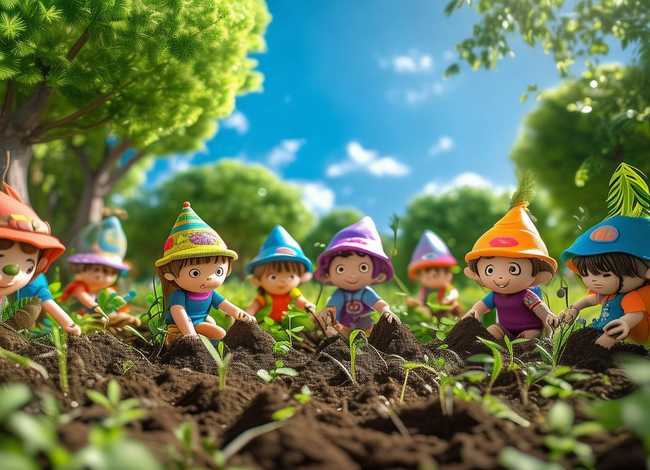 种树童话 - 种树的儿童画 种树童话 - 种树的儿童画