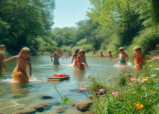 小河儿童视频 小河 儿童画