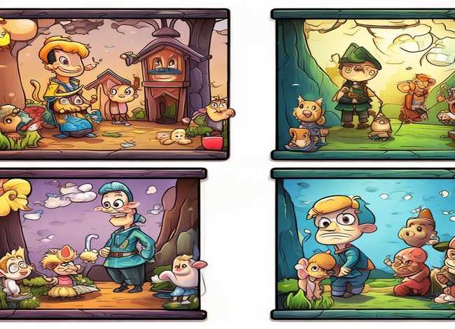 儿童故事漫画图；儿童故事四格漫画图片