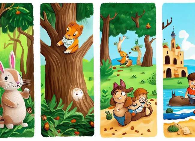 儿童故事插画电子版,儿童故事插画手绘版四格 儿童故事插画电子版,儿童故事插画手绘版四格