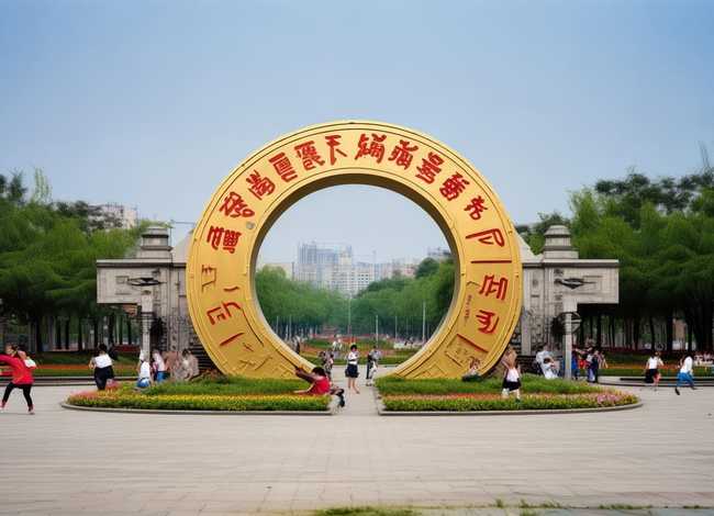 青岛儿童公园、青岛儿童公园停车场对面圆形门上的字 青岛儿童公园、青岛儿童公园停车场对面圆形门上的字