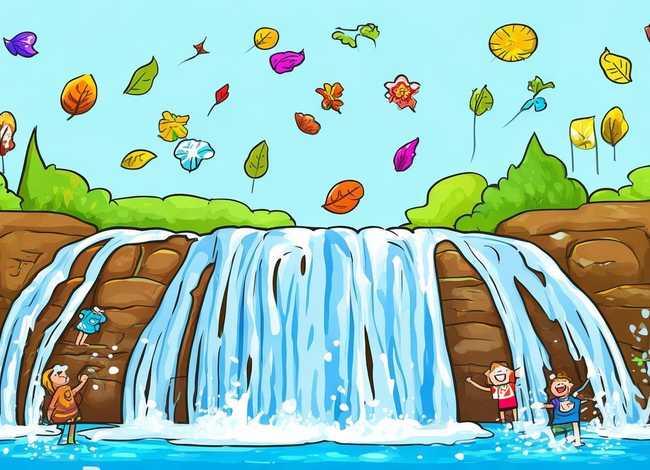 瀑布儿童版，瀑布 儿童画