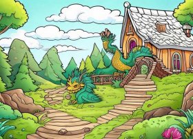 童话故事简笔画涂色可打印 童话故事简笔画涂色可直接打印