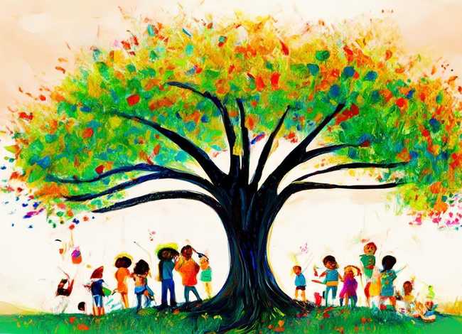 儿童画大树的故事，画画大树的故事