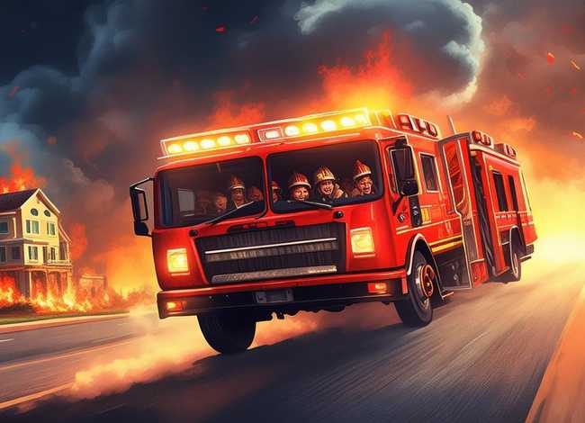 着火了消防车救火的故事 - 消防车救火的故事幼儿故事