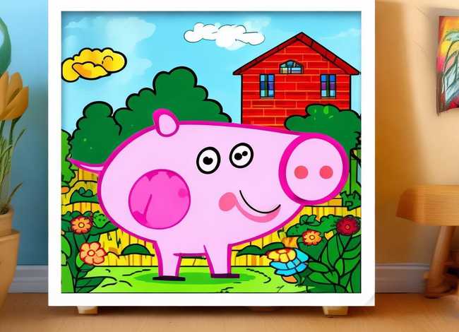 小猪佩奇儿童涂色画打印 小猪佩奇涂色画打印大图
