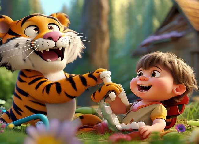 儿童故事老虎拔牙、幼儿故事老虎拔牙4分钟的视频