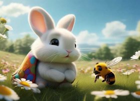 小白兔的儿童故事小蜜蜂 - 小白兔和蜜蜂的故事