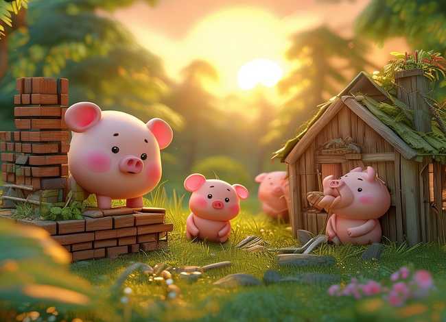 讲儿童故事三只小猪3-6岁、幼儿讲三只小猪故事视频 讲儿童故事三只小猪3-6岁、幼儿讲三只小猪故事视频