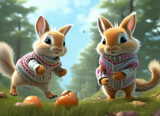 《松鼠》的故事，小兔子和小松鼠的故事