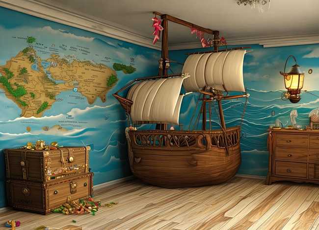 儿童海盗房间；儿童海盗房间设计