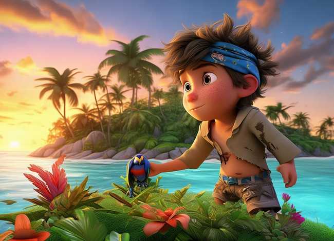 儿童故事荒岛奇遇记；荒岛奇遇记作文300字