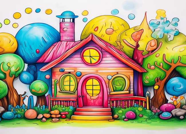 房子树图片儿童画 - 房子树图片儿童画大全 房子树图片儿童画 - 房子树图片儿童画大全