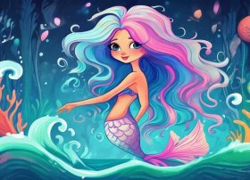 美人鱼儿童画图片；美人鱼儿童画图片大全