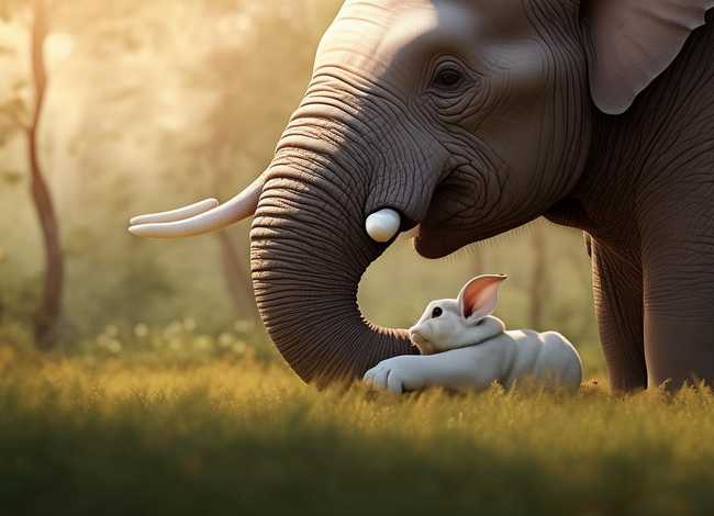 儿童睡前故事大象救小白兔；幼儿故事大象救小兔