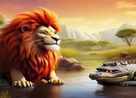 狮子的故事儿童大全，儿童故事大全睡前故事狮子和鳄鱼