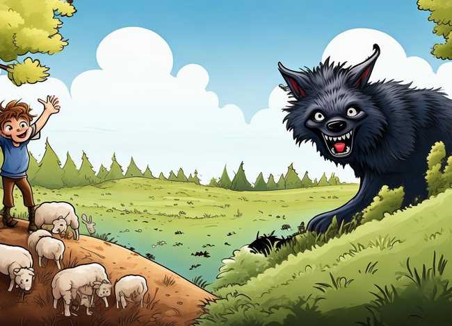 儿童故事的图片大全 狼来了故事儿童版绘本图片