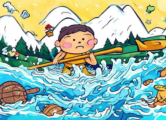 大禹治水儿童故事图片 - 大禹治水的图片儿童版