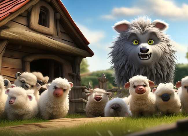 七只小羊和大灰狼的故事完整版 - 七只小羊和大灰狼的故事完整版图片