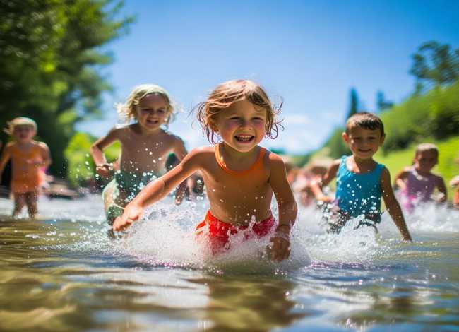 儿童小河图片;儿童小河里戏水图片 儿童小河图片;儿童小河里戏水图片