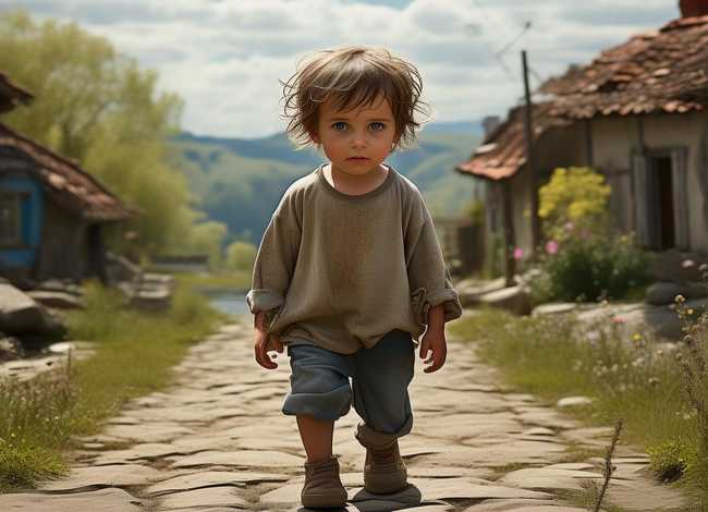 流浪儿童走在村道路口 - 流浪儿童走在村道路口图片 流浪儿童走在村道路口 - 流浪儿童走在村道路口图片