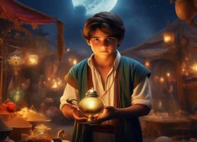 阿拉丁神灯的故事 - 一千零一夜的阿拉丁神灯的故事