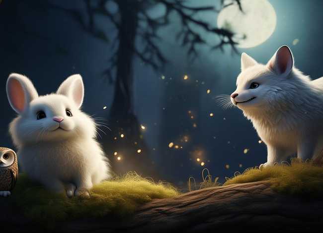 儿童睡前故事小兔子与大灰狼、睡前小故事小兔子和大灰狼
