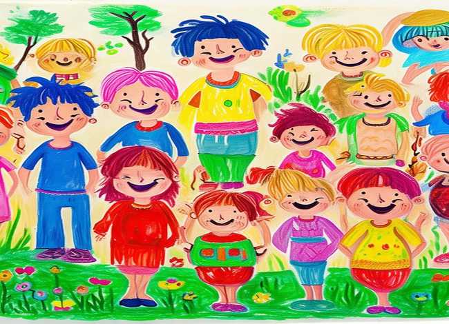 儿童简笔画关注、关于儿童的简笔画带色