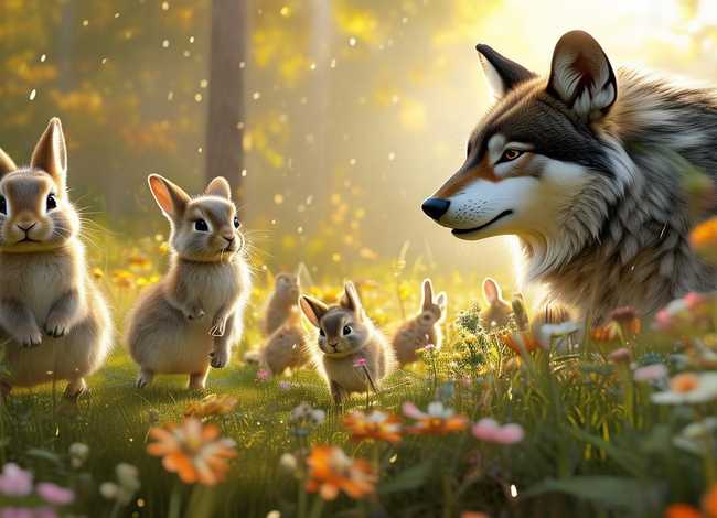 儿童绘本故事100篇小兔子大灰狼、小兔子和大灰狼的绘本故事