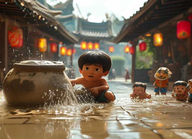 司马光砸缸贝乐虎儿童故事，司马光砸缸的故事贝乐虎